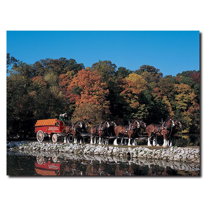 Trademark Global 18x24 inches Clydesdales in Fall by Stone Pond