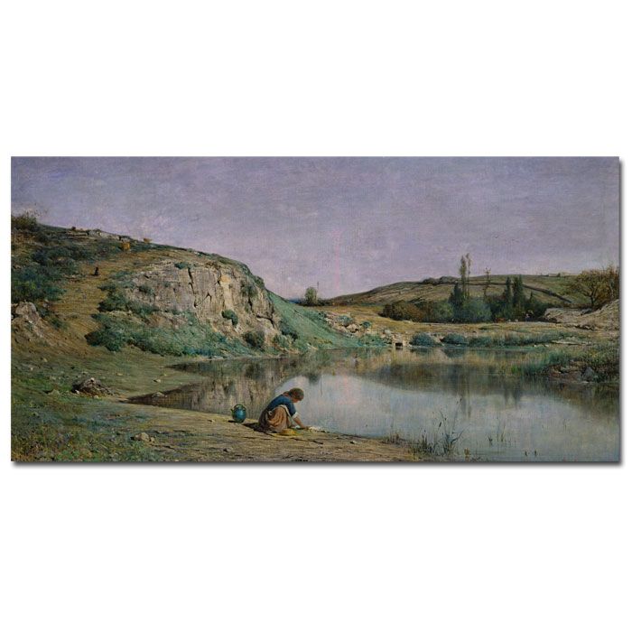 Trademark Global 24x47 inches Adolphe Appian "Shore of Lake Bourget"