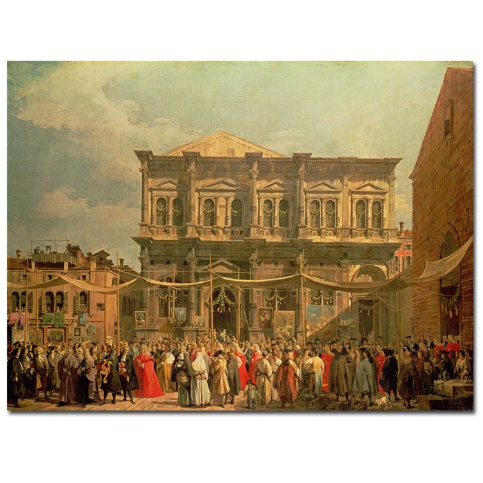 Trademark Global 18x24 inches Canaletto "Doge Visiting the Church and Scuole di St.Rocco"