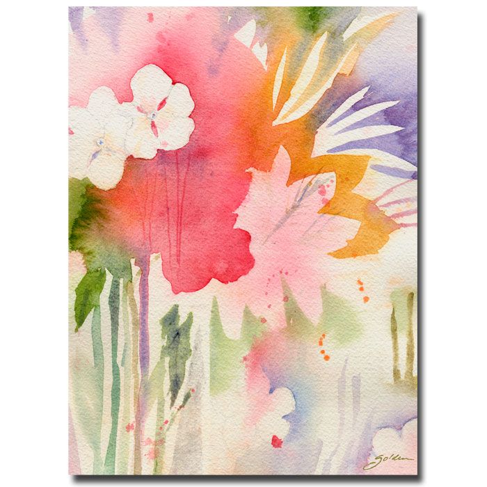 Trademark Global Sheila Golden 'Pink Floral Shadows' Canvas Art