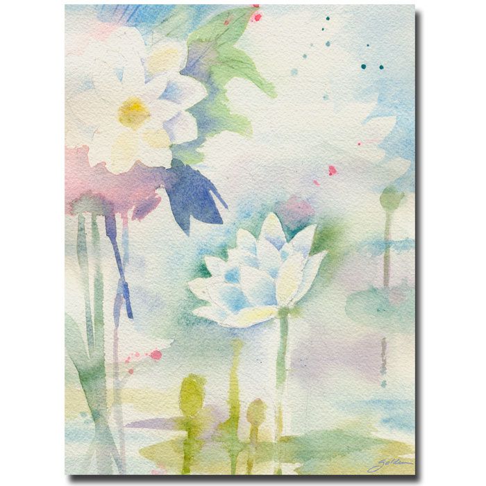 Trademark Global Sheila Golden 'White Lotus' Canvas Art