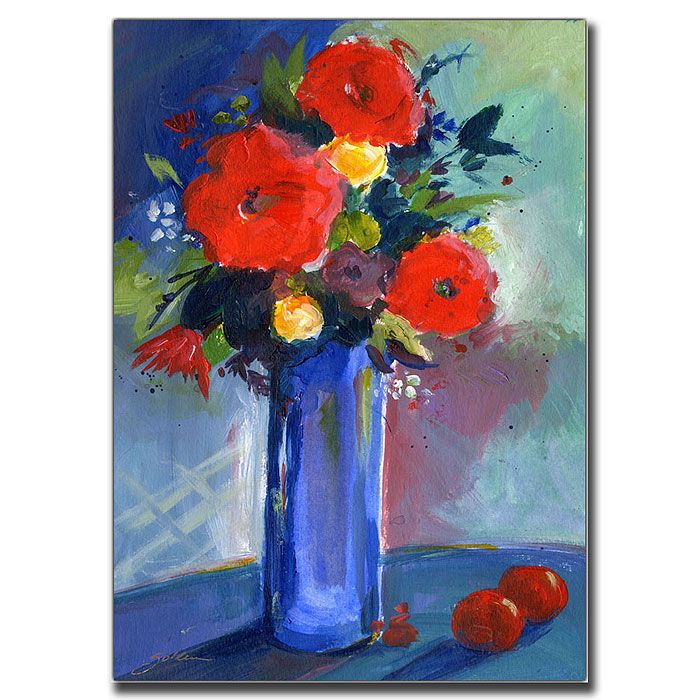Trademark Global Sheila Golden 'Red Flowers' Canvas Art