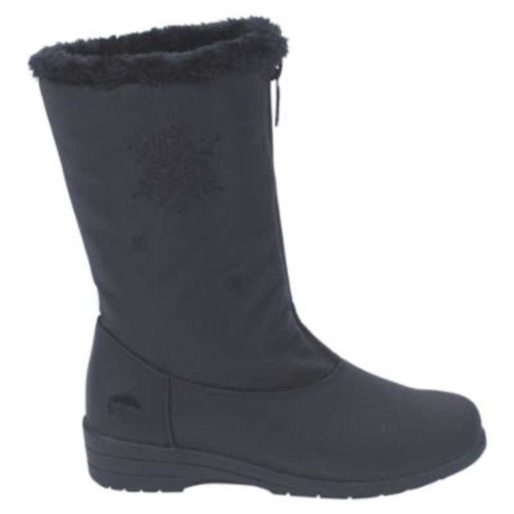 Totes Women's Staride Black Mid-Calf Embroidered Weather Boot