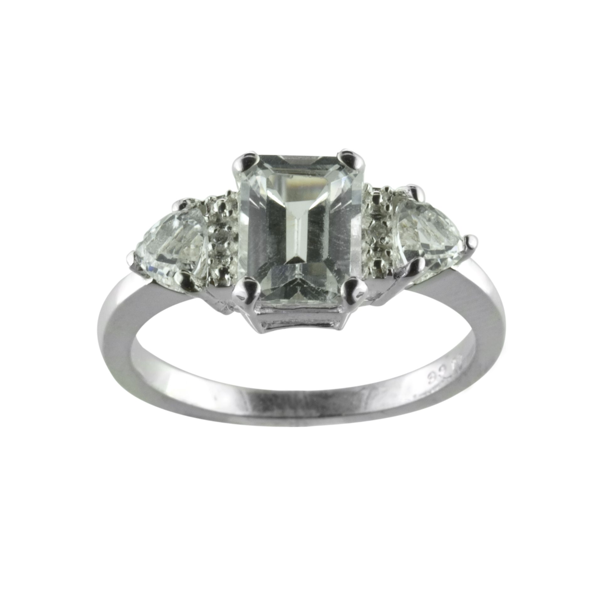 White Topaz and Diamond Accent Ring Sterling Silver