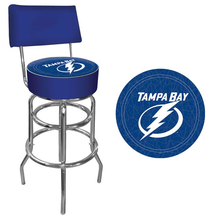 Trademark NHL Tampa Bay Lightning Padded Bar Stool with Back