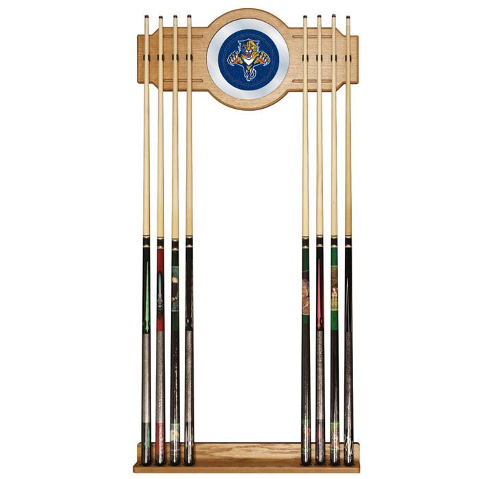Trademark NHL Florida Panthers 2 piece Wood and Mirror Wall Cue Rack