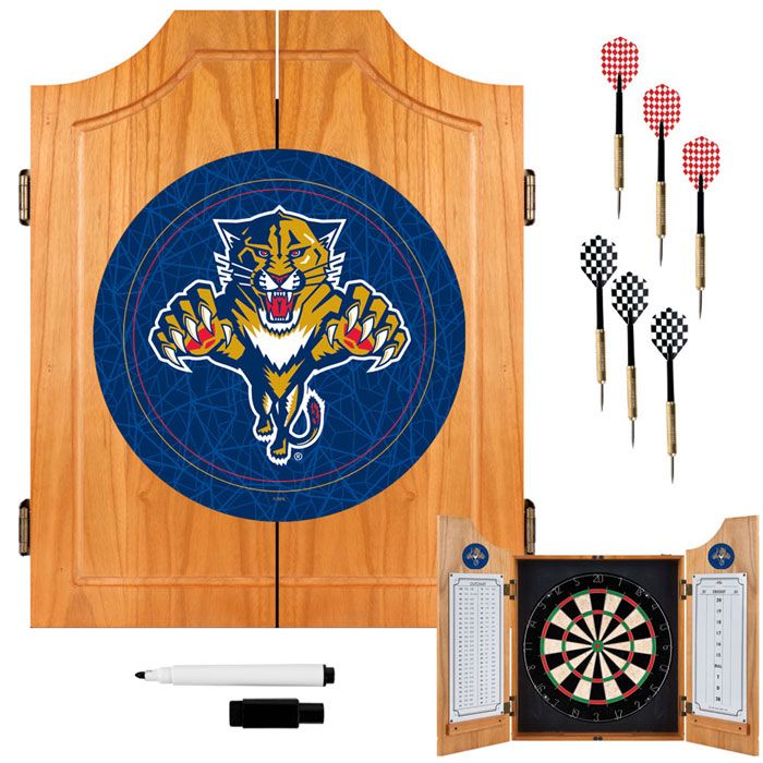 Trademark NHL Florida Panthers Dart Cabinet including Darts and Board