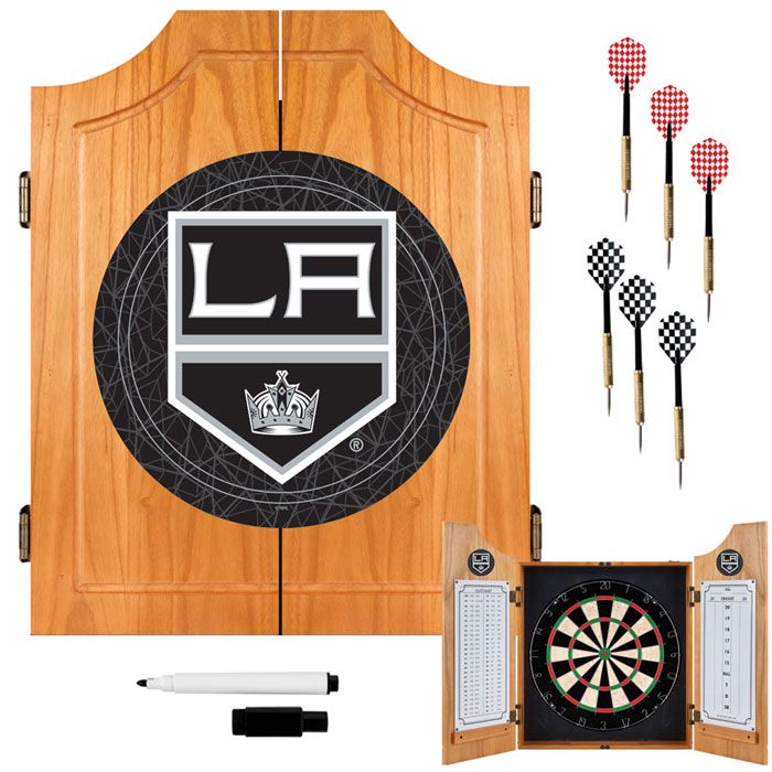 Trademark NHL Los Angeles Kings Dart Cabinet including Darts and Board
