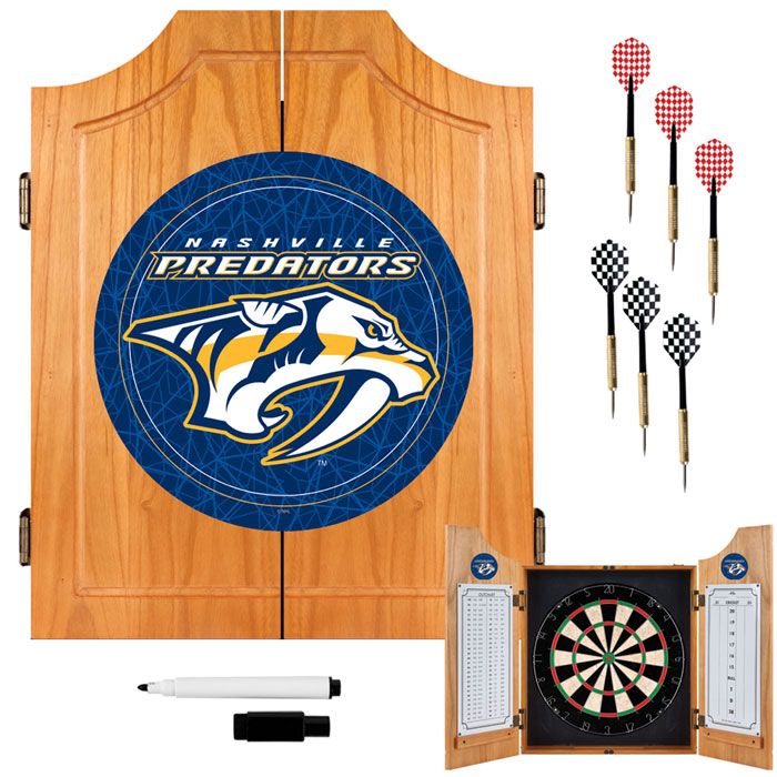 Trademark NHL Nashville Predators Dart Cabinet including Darts and Board