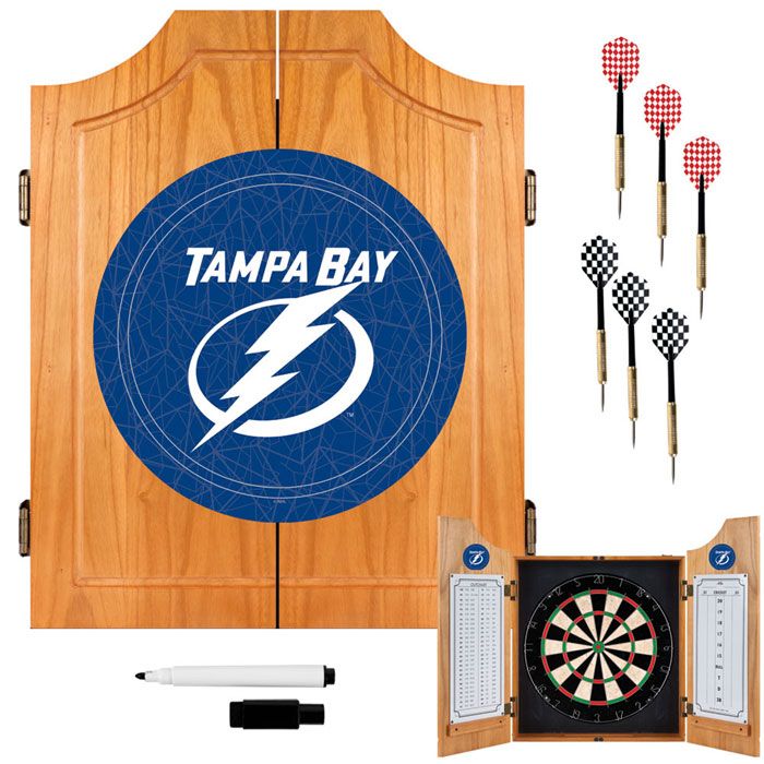 Trademark NHL Tampa Bay Lightning Dart Cabinet including Darts and Board