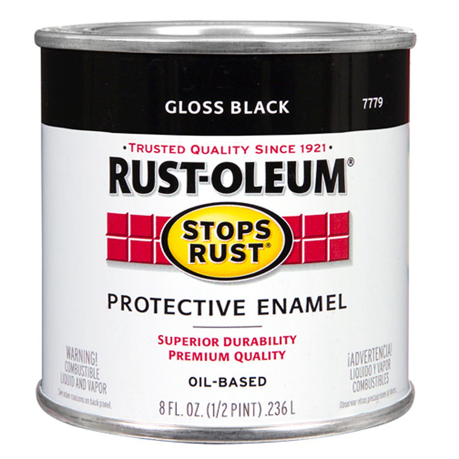 Rust-Oleum Stops Rust Gloss Black 1/2 Pint - 7779730