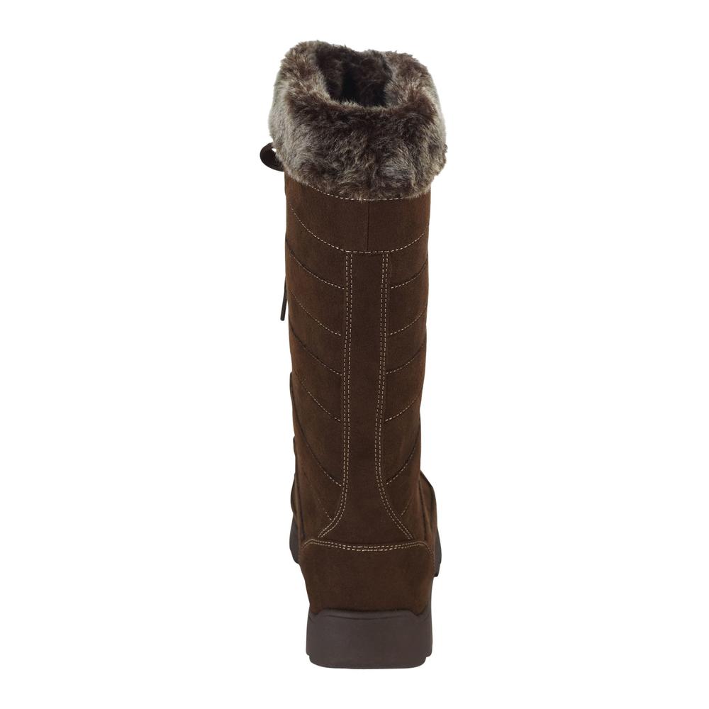 Route 66 Women&#39;s Tamber Faux Suede Boot with Fur Trim - Brown