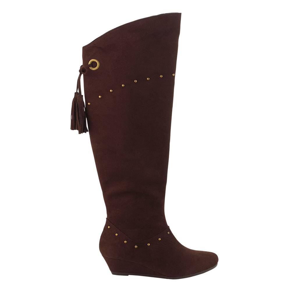 Route 66 Jill Women&#39;s Over the Knee Suede Boot - Brown