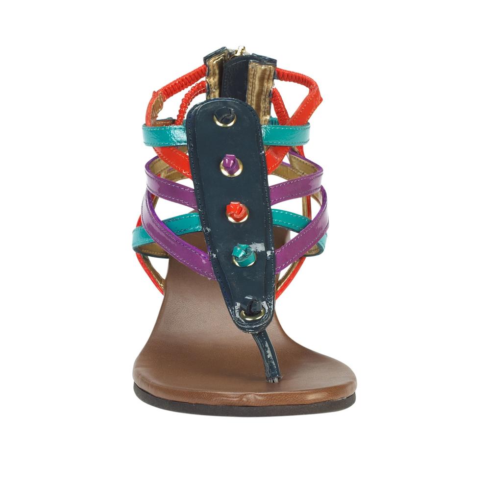 Route 66 Women's Sandal Zetta Strappy Wedge Thong &ndash; Multi-Colored