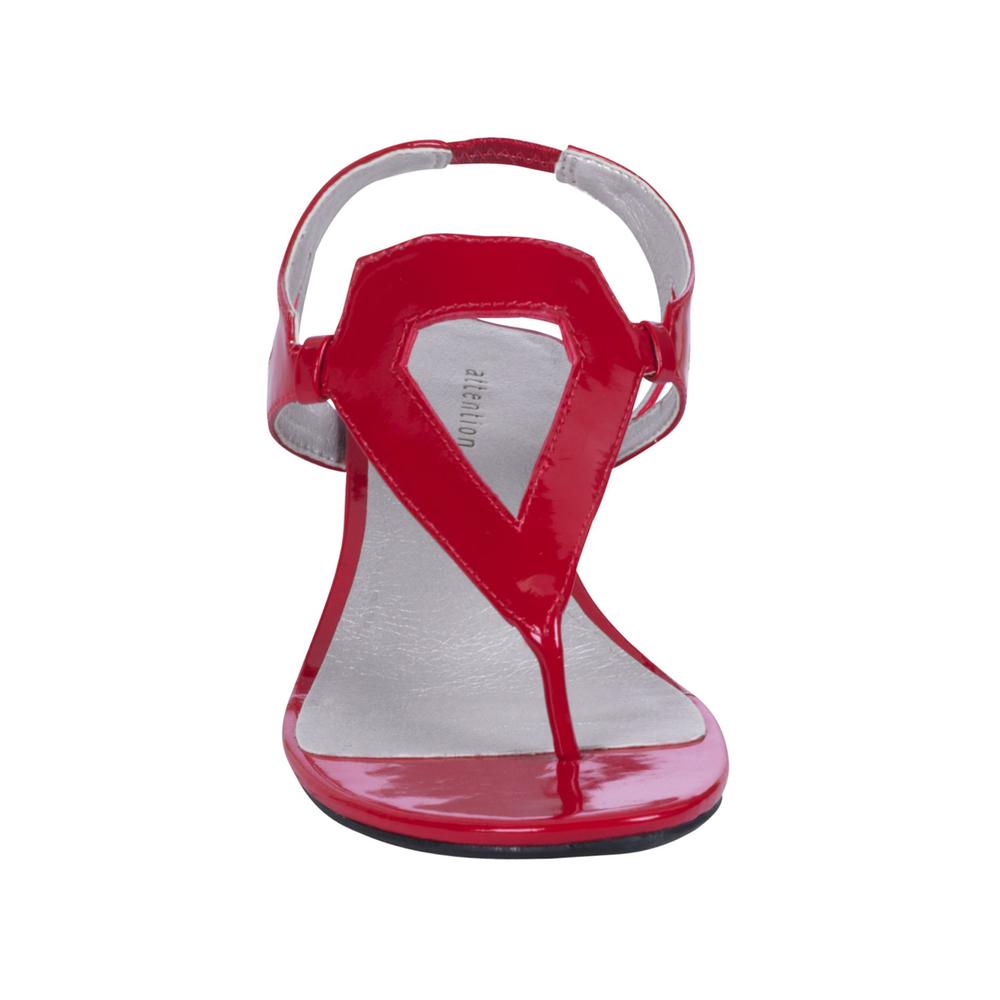 Attention Women's Sandal Mirka Slingback Wedge Thong &ndash; Red