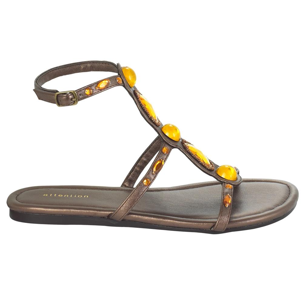 Attention Women&#39;s Masala Stone Ankle Wrap Sandal - Bronze