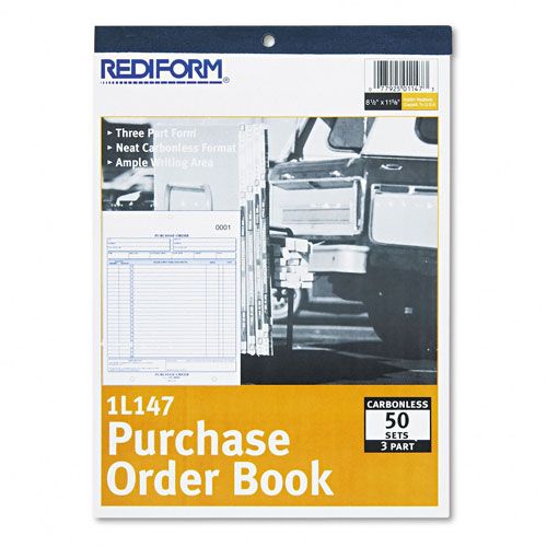 Rediform RED1L147 Carbonless Purchase Order Book with Stop Card