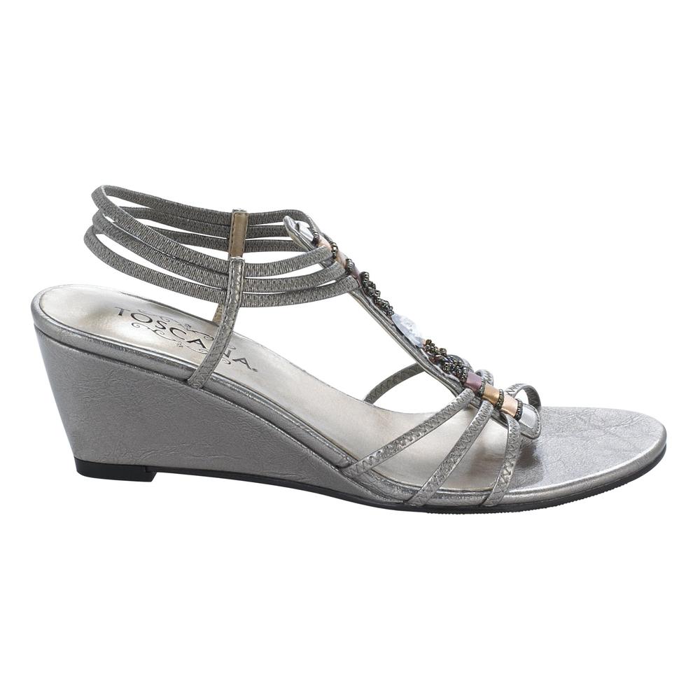 Toscana Women's Flicker Wedge Sandal &ndash; Silver