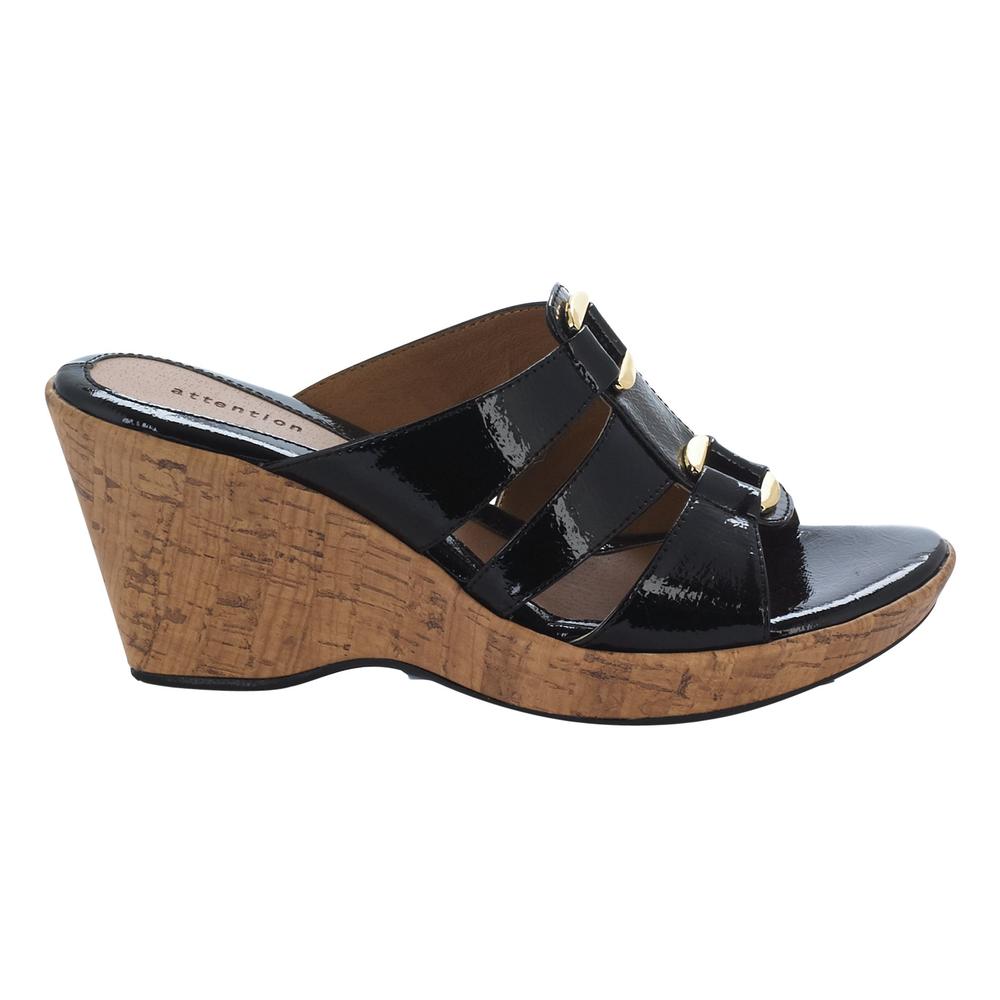 Attention Women's Faylin Covered Wedge Sandals &ndash; Black