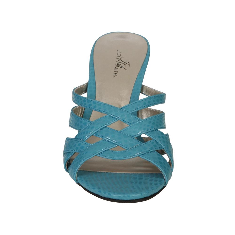 Jaclyn Smith Women's Tatum Slip On Birdcage Sandal &ndash; Blue