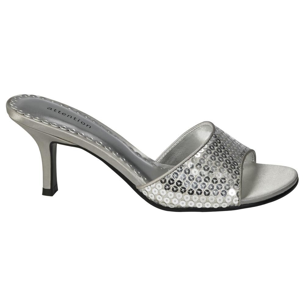 Attention Women&#39;s Fever Sequin Sandal - Silver