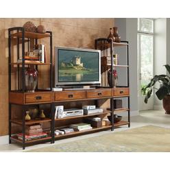 Home Styles Modern Craftsman Distressed Oak 3Piece Entertainment Center by Home Styles