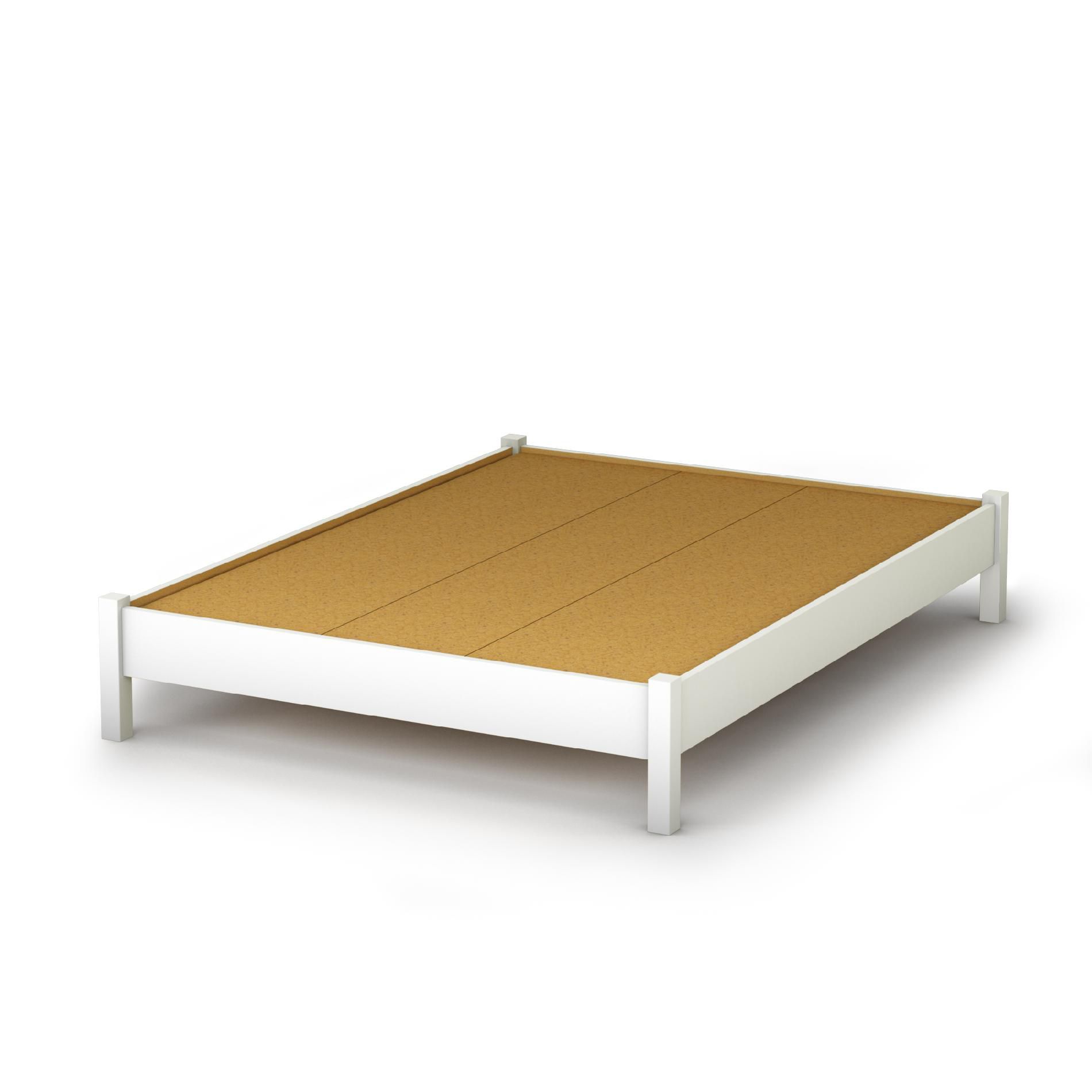 South Shore Step One Full Platform Bed (54''), Pure White