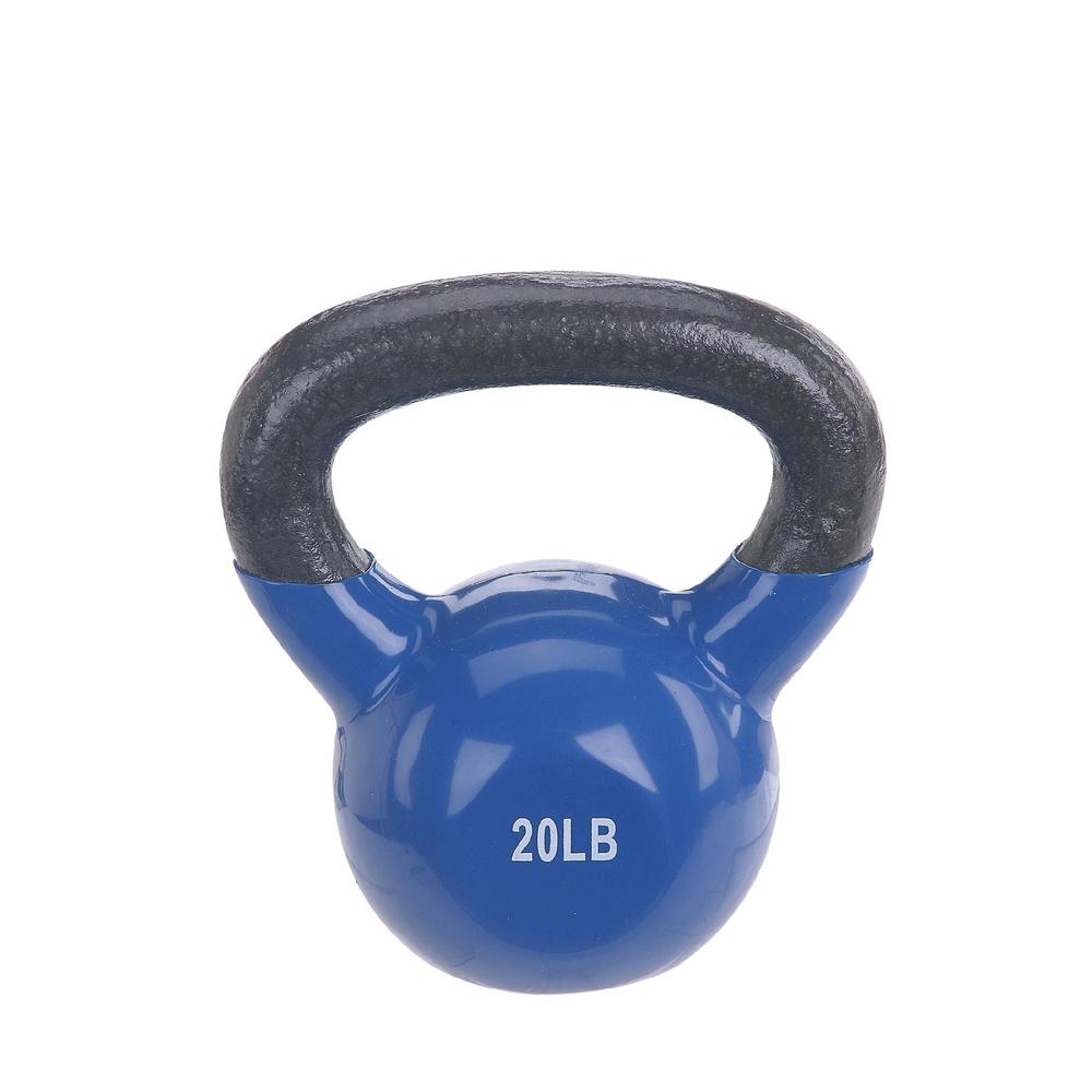 Sunny Health & Fitness 066-20 20 lb. Blue Vinyl Kettlebell