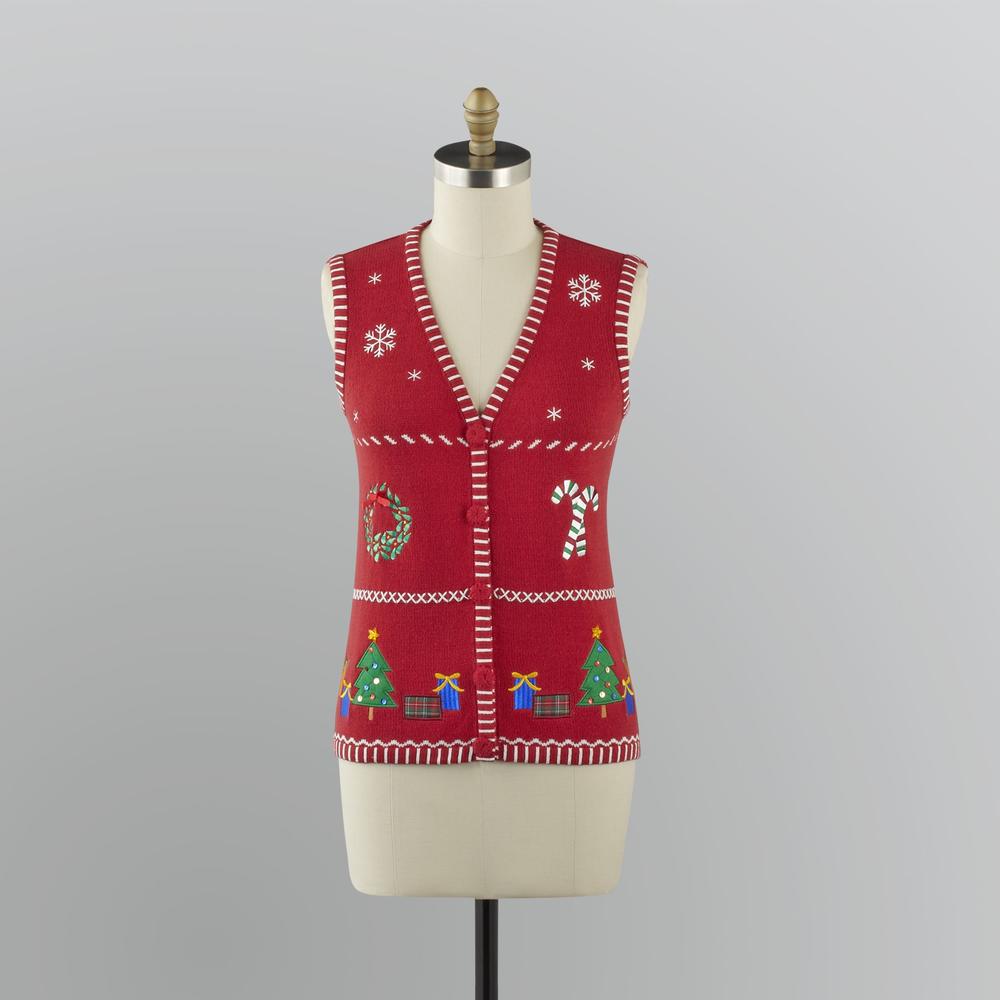 Basic Editions Women's Holiday Sweater Vest