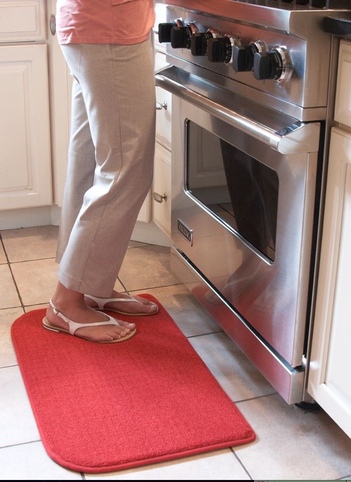 Chef Mats RED SOLID MEMORY FOAM RUG     18X30