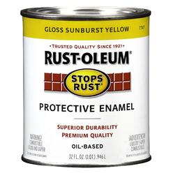 Rust-Oleum Stops Rust Rust-Oleum 7747502 Rust-Oleum Stops Rust Oil Based Gloss Protective Rust Control Enamel, Sunburst Yellow, 1 Qt. 7747502