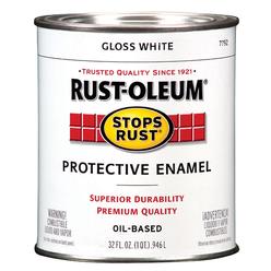 Rust-Oleum Stops Rust Rust-Oleum 7792504 Rust-Oleum Stops Rust Oil Based Gloss Protective Rust Control Enamel, White, 1 Qt. 7792504