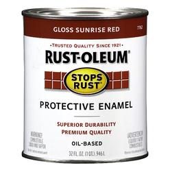 Rust-Oleum 1 qt Rust-Oleum Brands 7762502 Sunrise Red Stops Rust Protective Enamel, Gloss