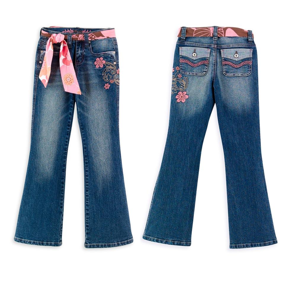 MUDD Girl&#39;s 7-16 Denim with Floral Side Embroidery