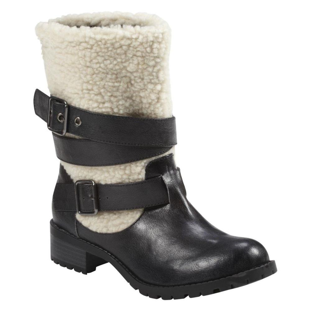 Delicious Women's Anisa Fur Boot - Black/Beige