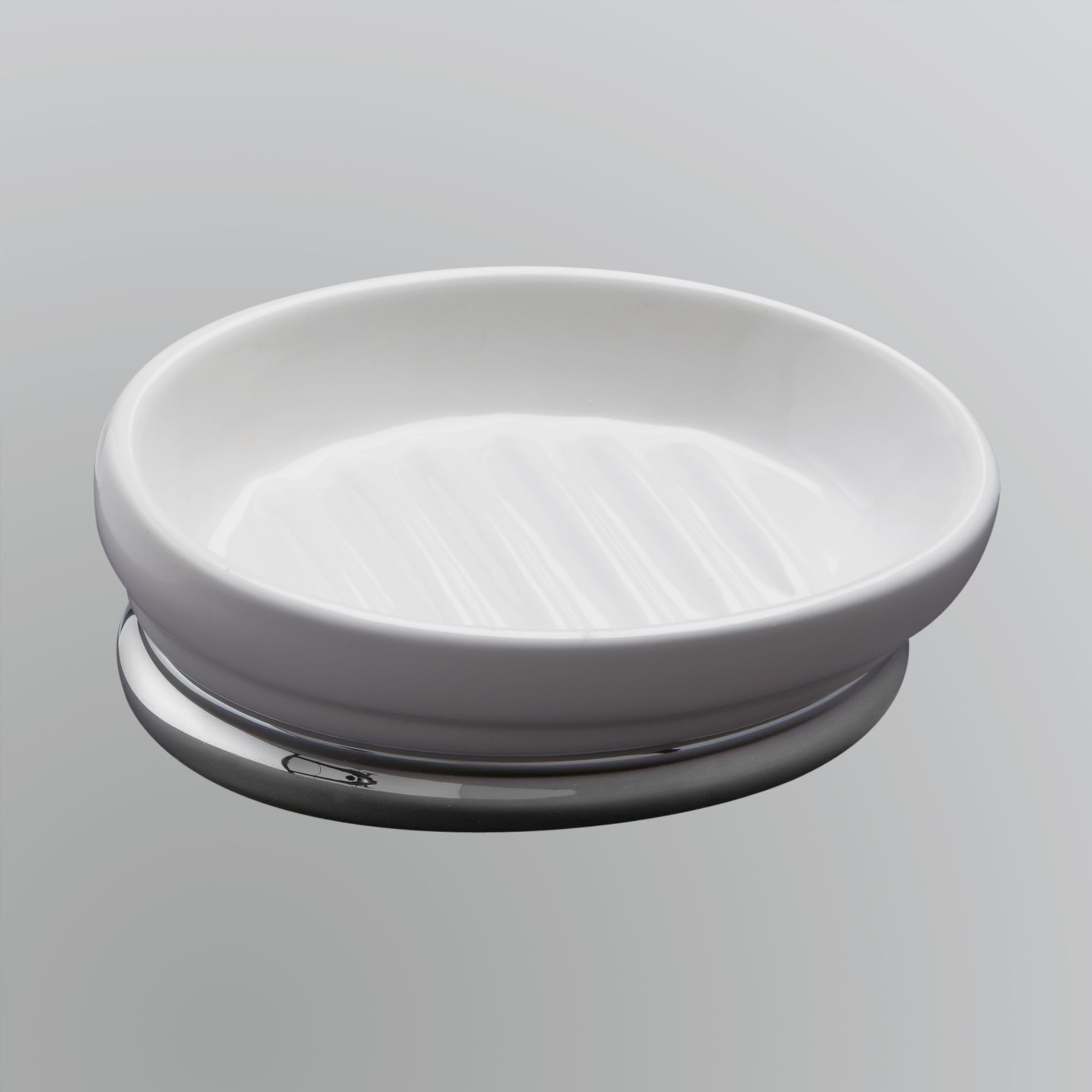 Inter Design InterDesign Lora White and Chrome Soap Dish