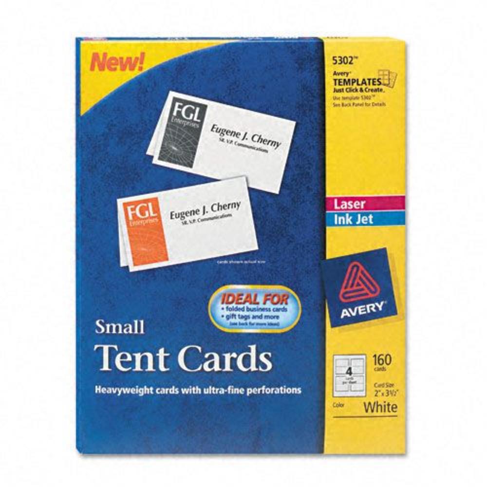 Avery AVE5302 Tent Cards, 2 x 3-1/2, 160 Cards per Box