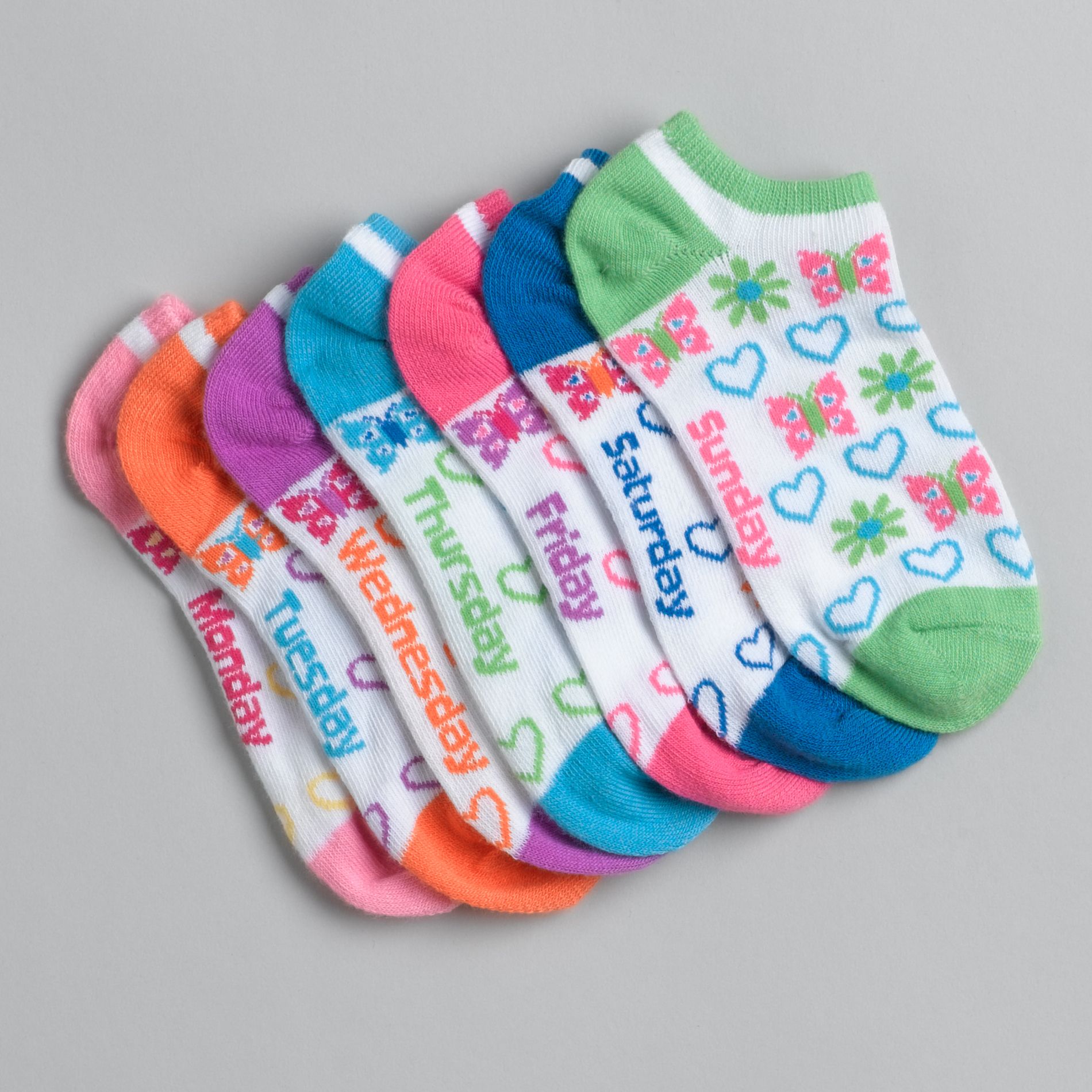 Joe Boxer Girl's Seven-Pair Multi Color Socks