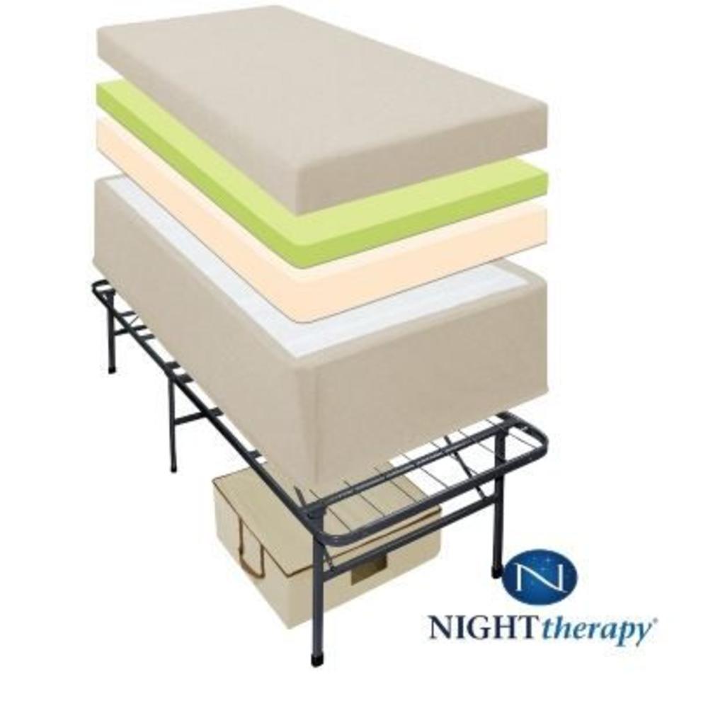 Night Therapy 6 Inch Youth Memory Foam Complete Full Mattress Set Tan