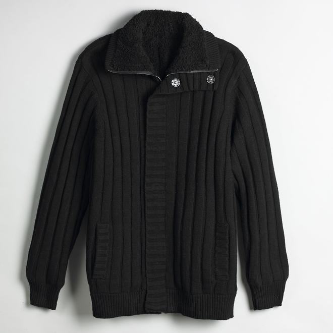 Structure Men's Sherpa Lined Knit Cardigan