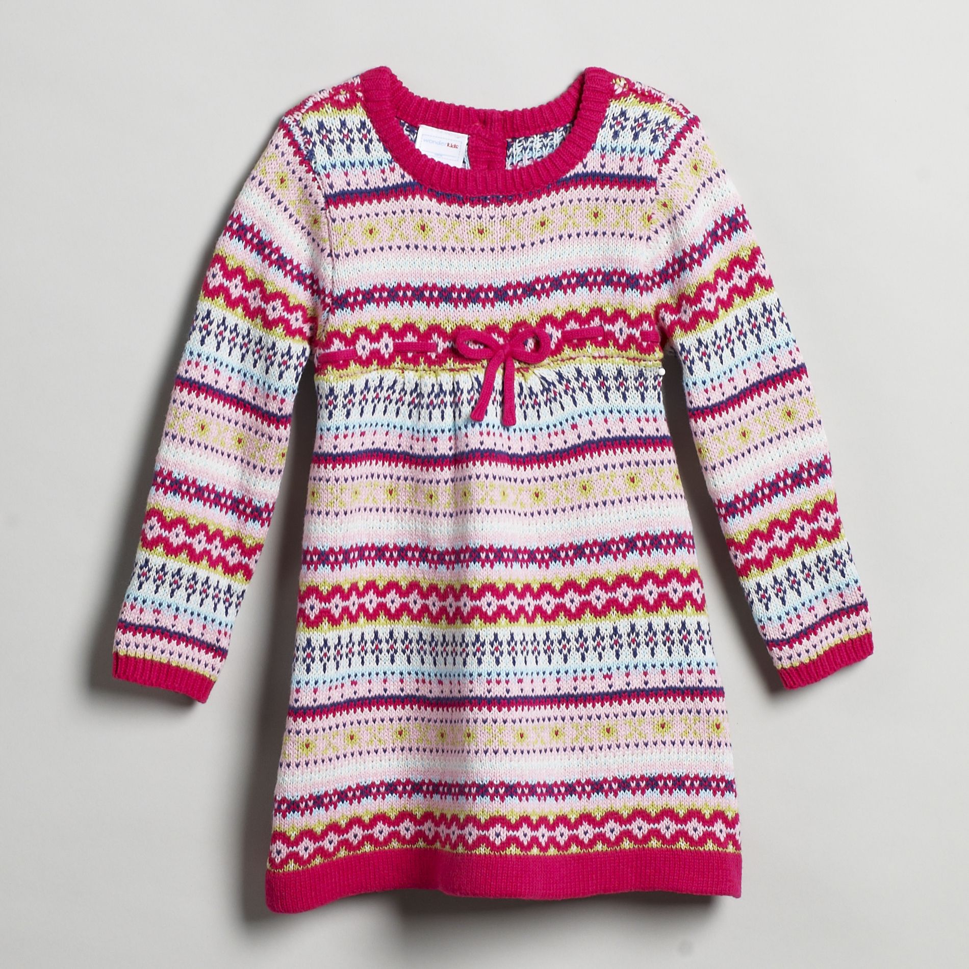 WonderKids Infant Girls Reindeer Print Sweater Dress