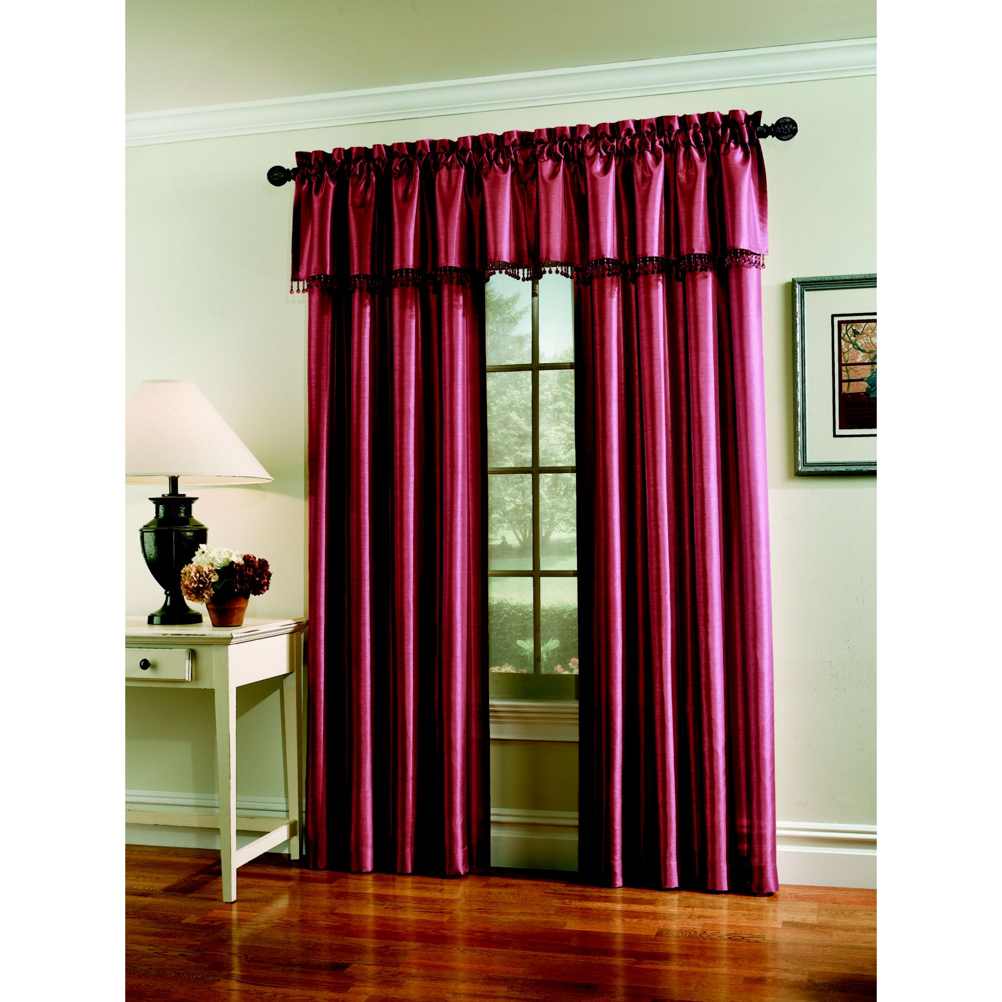 Jaclyn Smith Faux Silk Panel or Valance - Scarlet