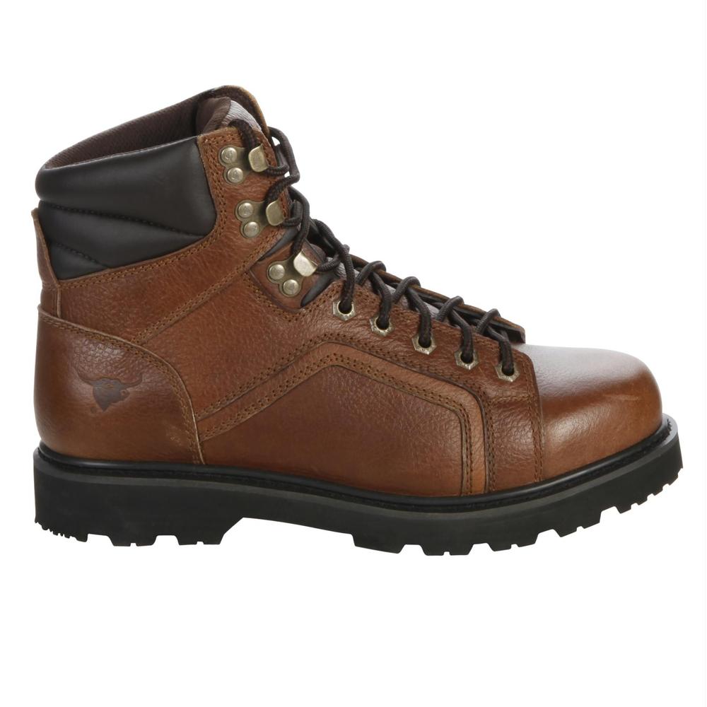 Texas Steer Men's Kode Leather Soft Toe 6" Work Boot Wide Width - Brown