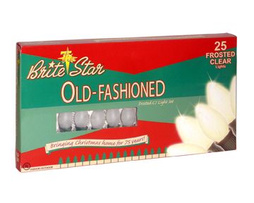 Brite Star 25L C-7 FROSTED WHITE- OLD-FASHIONED LIGHT SET