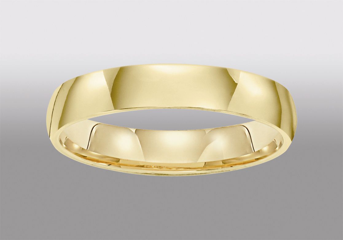 10K 4mm Yellow Gold Comfort Fit Wedding Band