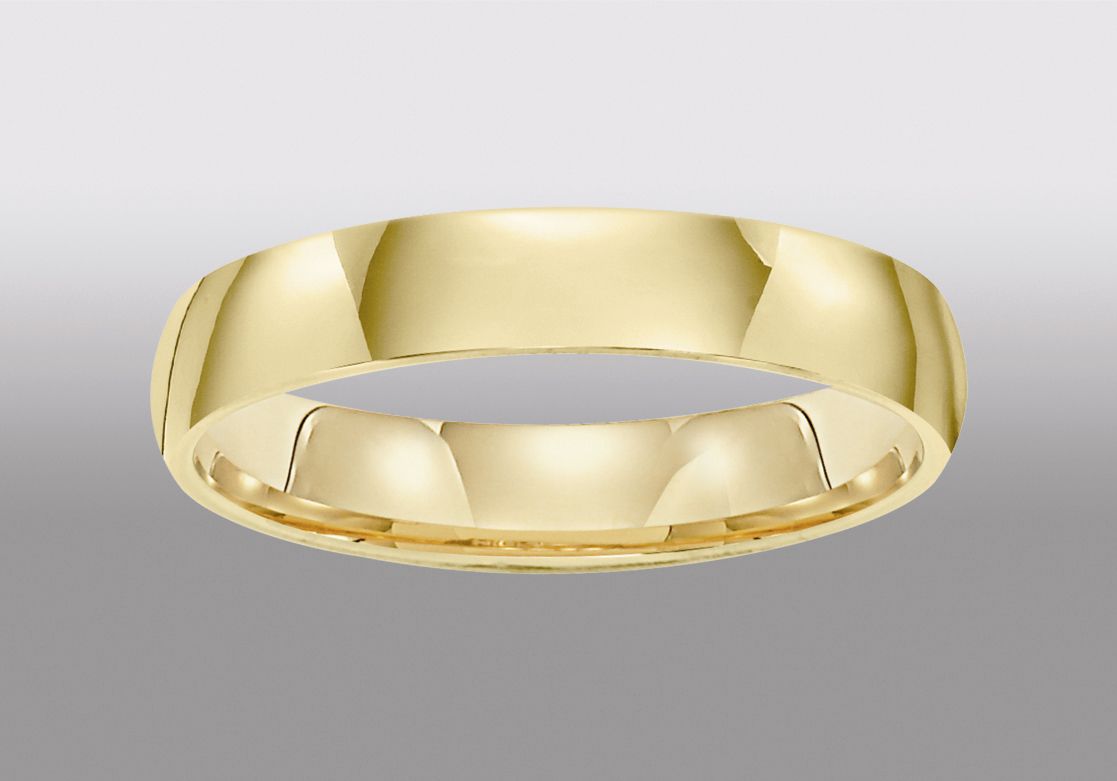 10K 4mm Yellow Gold Comfort Fit Wedding Band