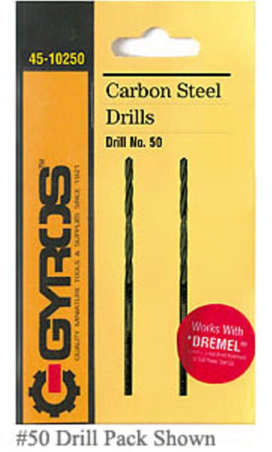 Gyros 45-10250 Carbon Steel Wire Gauge Drill Bit #50 - Set of 2