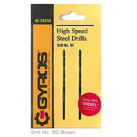 Gyros 45-20253 High Speed Steel Wire Gauge Drill Bit #53 - Card/2