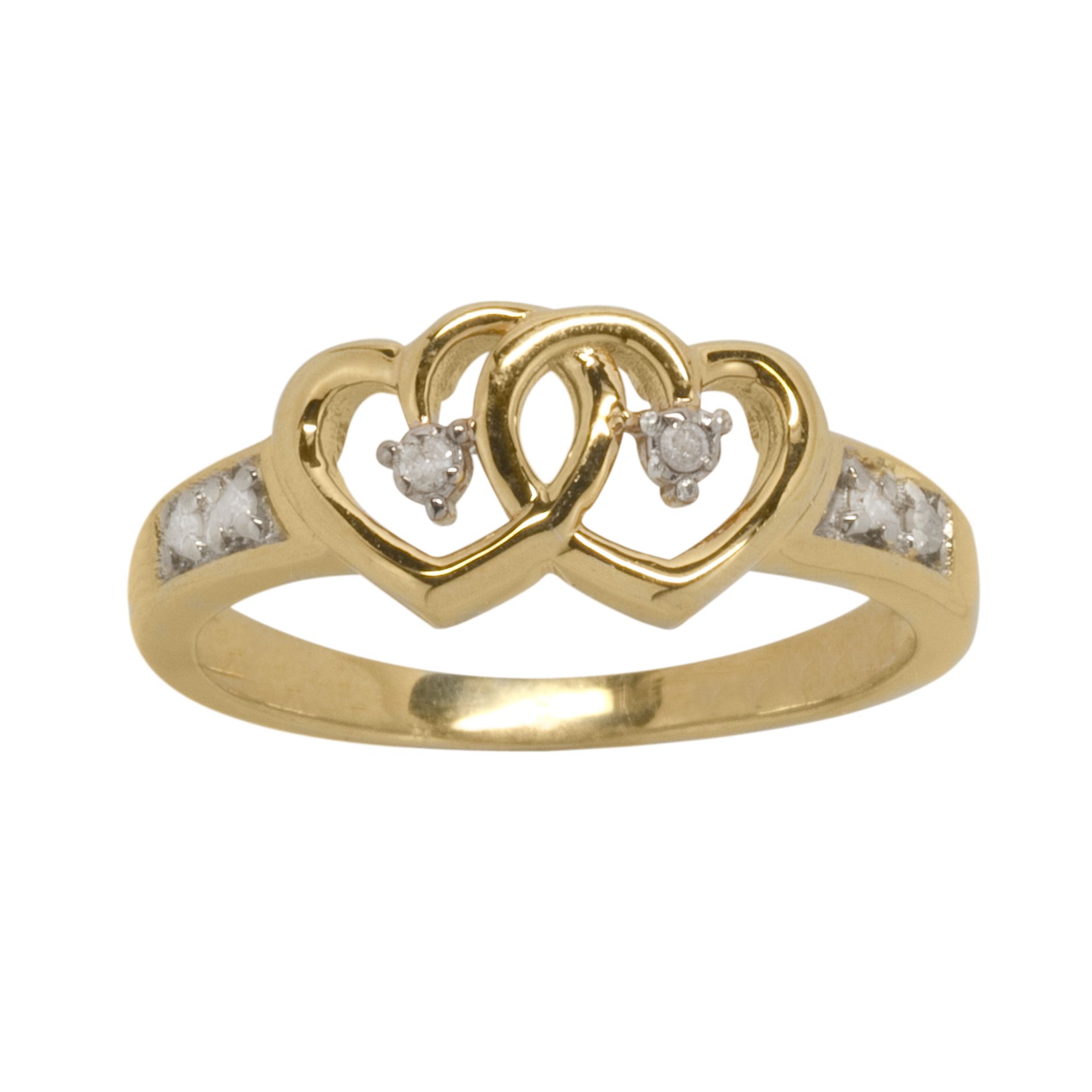 Diamond Accent Heart Ring in 14k Gold over Sterling silver
