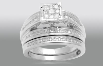 Tradition Diamond 1/2 cttw Diamond Bridal Set in 10K White Gold